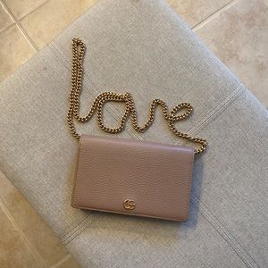 Tan Gucci Marmont chain authentic